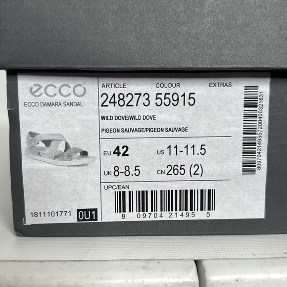 ECCO Strappy Grey Damara Sandal NEW Size 11/11.5 US - Picture 11 of 11